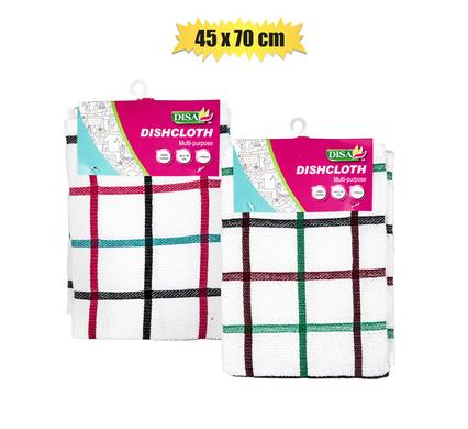 DISH CLOTH COTTON TERRY CHECK 45x70cm