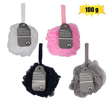 BATH SPONGE MESH W/RIBBON 100g