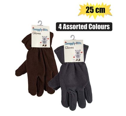GLOVES ADULT FLEECE PLAIN ASSTD 25cm
