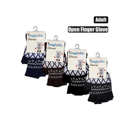 GLOVES ADULT OPEN FINGER TRIANGLE DESIGN