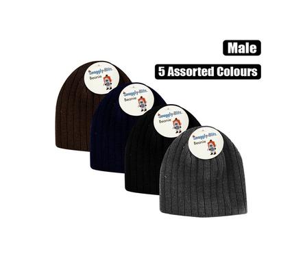 BEANIE ADULT ACRYLIC BASIC ASSTD COLOURS