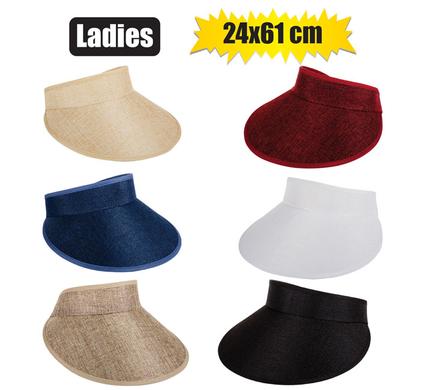 HAT LADIES VISOR STYLE ASSTD 24x16cm