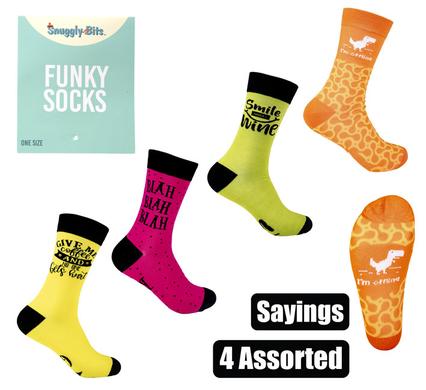 SOCKS UNISEX SAYINGS ASSTD