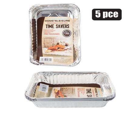BAKING-PAN ALUM-FOIL 5PCE 19x13x4.5cm
