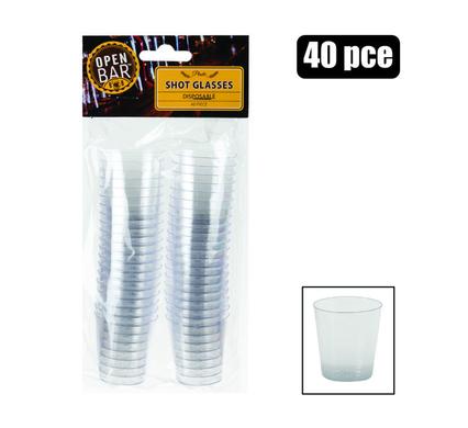 SHOT-GLASS PL DISPOSABLE 40PC 1OZ