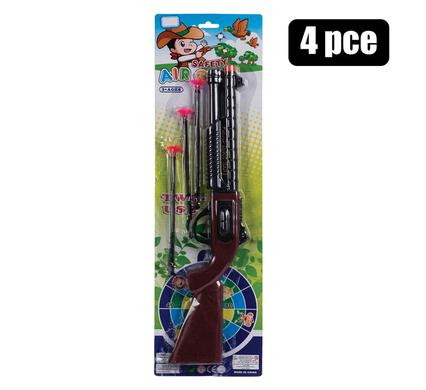 GUN RIFLE SUCTION DART SET 4pc 53x15cm