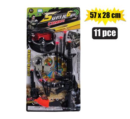 GUN RIFLE SUCTION DART SET 11pc 57x28cm