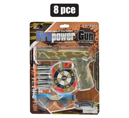 GUN HAND SUCTION DART SET 8PC