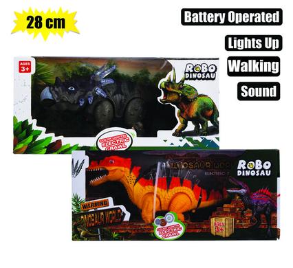 BATTERY OPERATED DINOSAUR W/SOUND 28cm