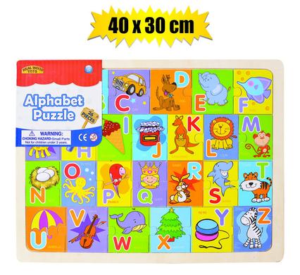 PUZZLE JIGSAW WOOD ALPHABET 40x30cm 26PC