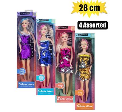 DOLL Stylish SEQUINS 28cm ASSTD