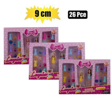 DOLL POCKET SCENTED SET 26PC 9cm