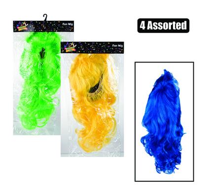 DRESS UP WIGS LONG NEON COLOUR ASSTD