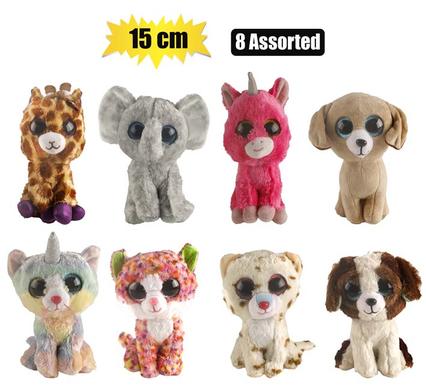 PLUSH ANIMAL BIG EYES BRIGHT 15cm