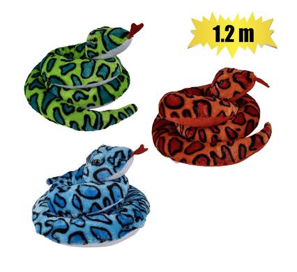 PLUSH SNAKE ASSTD 1.2m