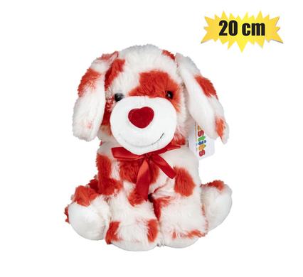 PLUSH LOVE DOG W/HEART PATTERN 20cm