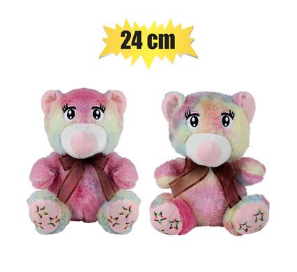 PLUSH BEAR PASTEL W/ANIMATED EYES 24cm