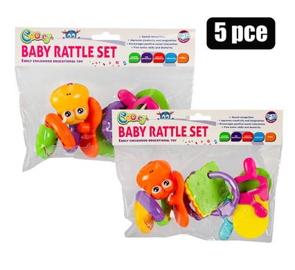 BABY RATTLE TEETHER SET 5PC
