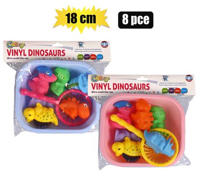 BABY BATH TUB W/SCOOP VINYL SET 8pc 18cm