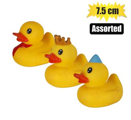 BABY VINYL THEMED DUCK 7.3cm, ASSORTED