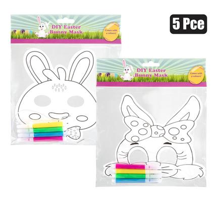 EASTER BUNNY DIY COLOUR 5PC MASK
