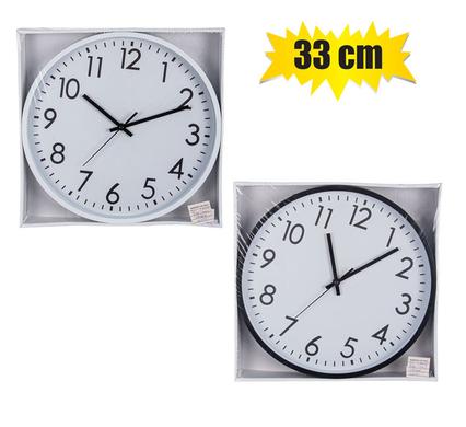 CLOCK WALL PL ROUND 33cm GLASS-FACE