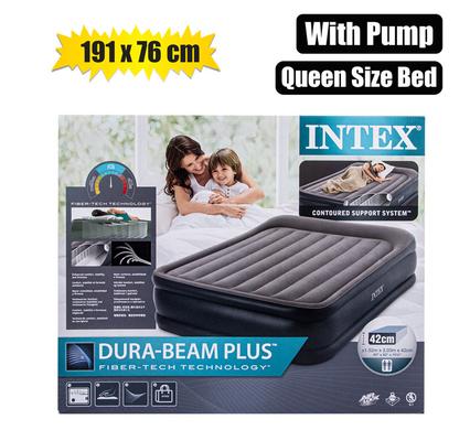 INTEX AIR-BED D/B P/REST DELUX QN W/PUMP