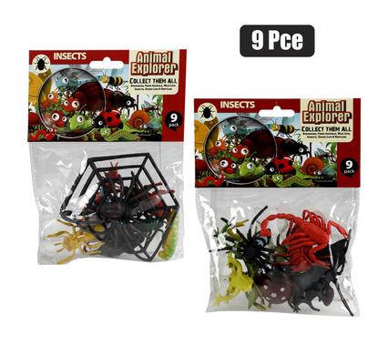 ANIMALS INSECTS 9PC ASSTD