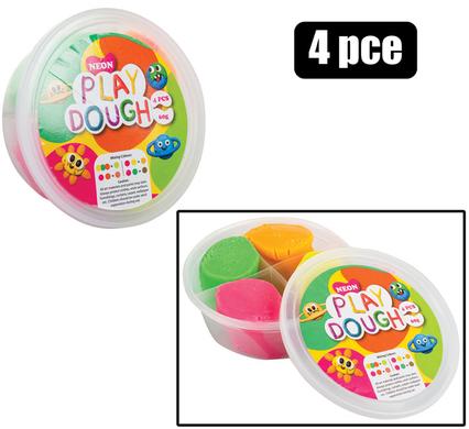 EDU PLAY DOUGH NEON 60g 4PC TUB