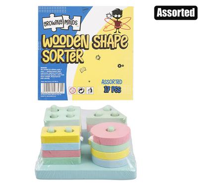 EDU WOOD SHAPE SORTER 11.7x2.5cm