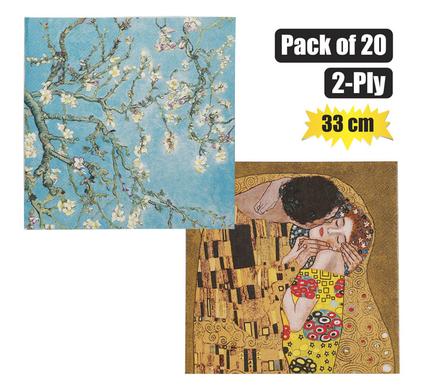 SERVIETTES 2PLY 33cm 20PC VAN GOGH