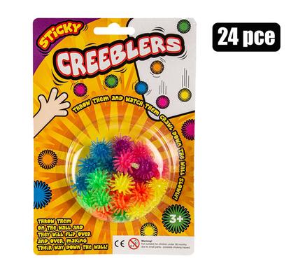 NOVELTY STICKY WALL CREEBLERS 24PC