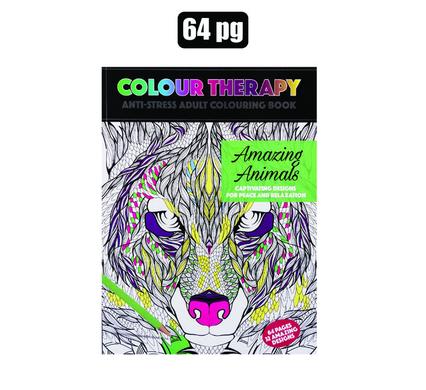 BOOK COLOURING THERAPY 64P ASSORTED DES