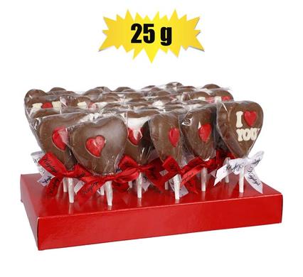 SWEET CHOC RP VALENTINE LOLLY 25G (T)
